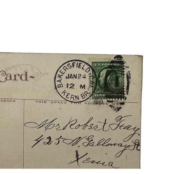 Vtg 1910 Postcard St Francis Catholic Church Bakersfield California CA Divided - Picture 3 of 3